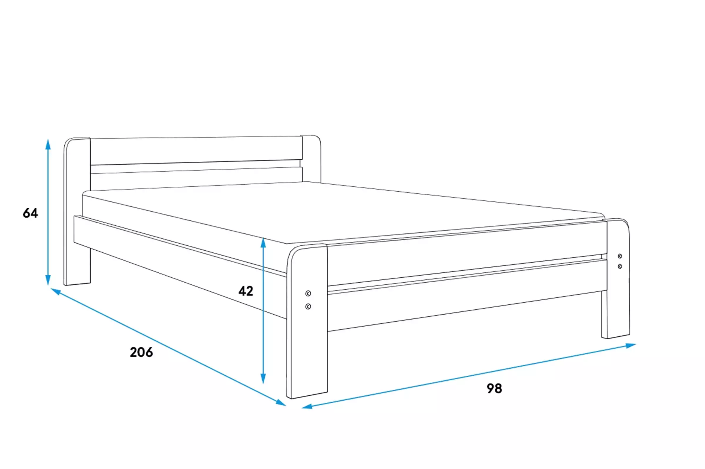 Dřevěná postel Dallas bez matrace