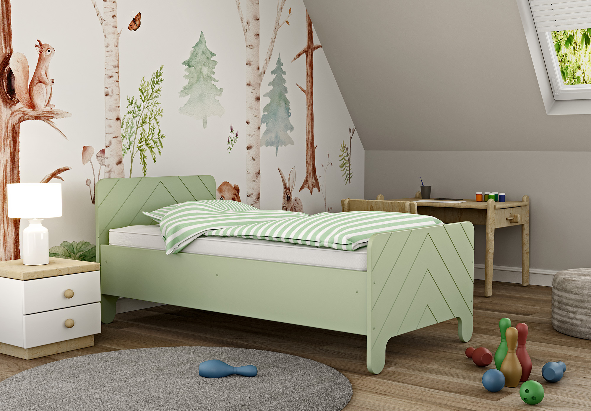 Dětská postel Noli 160x80 zelená