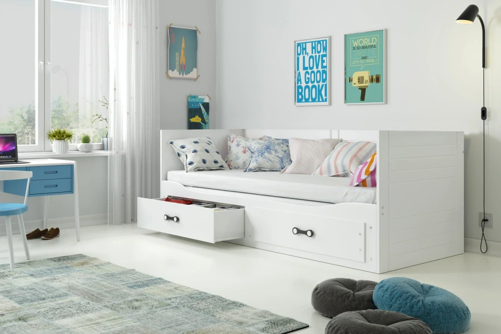 BMS Group Rozkládací postel Hermes 200x80 bez matrace Bílá