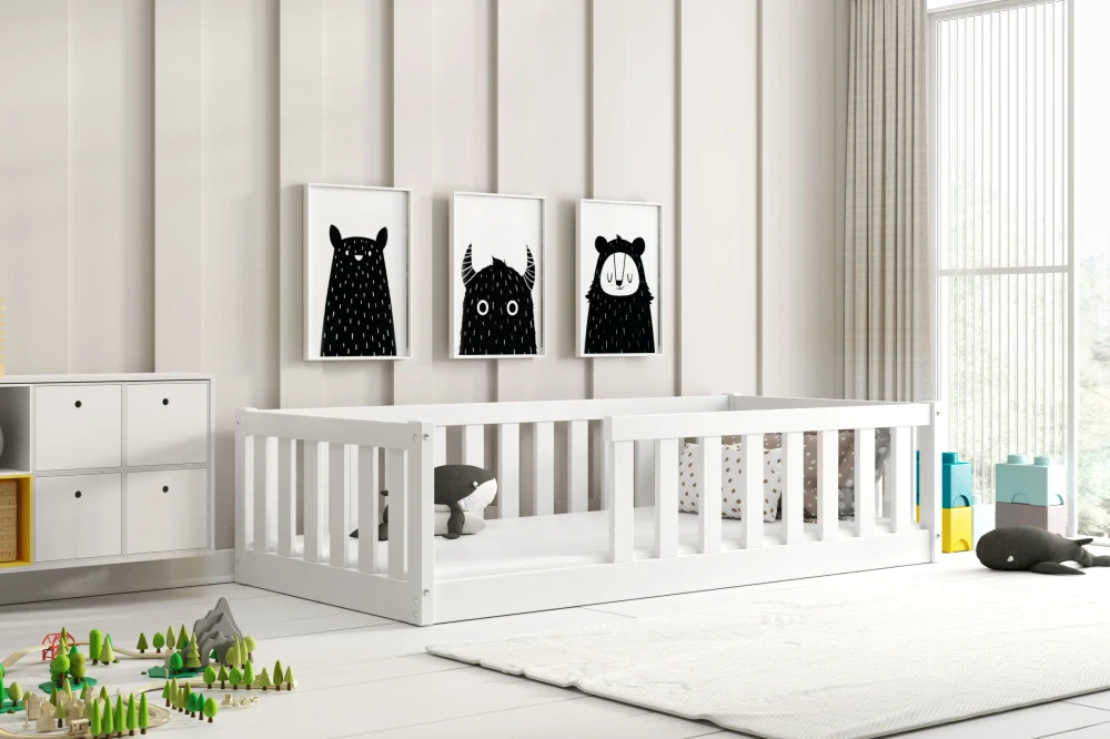 Dětská postel se zábranou Bella 160 x 80 bílá | s matrací