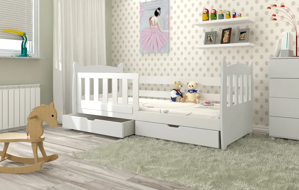 Dětská postel s úložným prostorem Milky 160 x 75 bílá