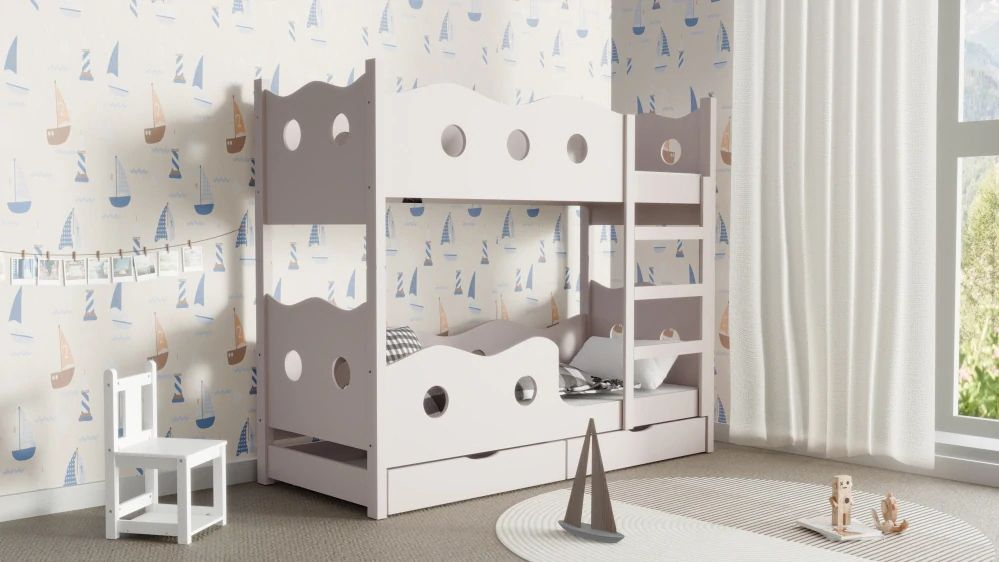 Dětská patrová postel Nemo 180 x 75 kašmír