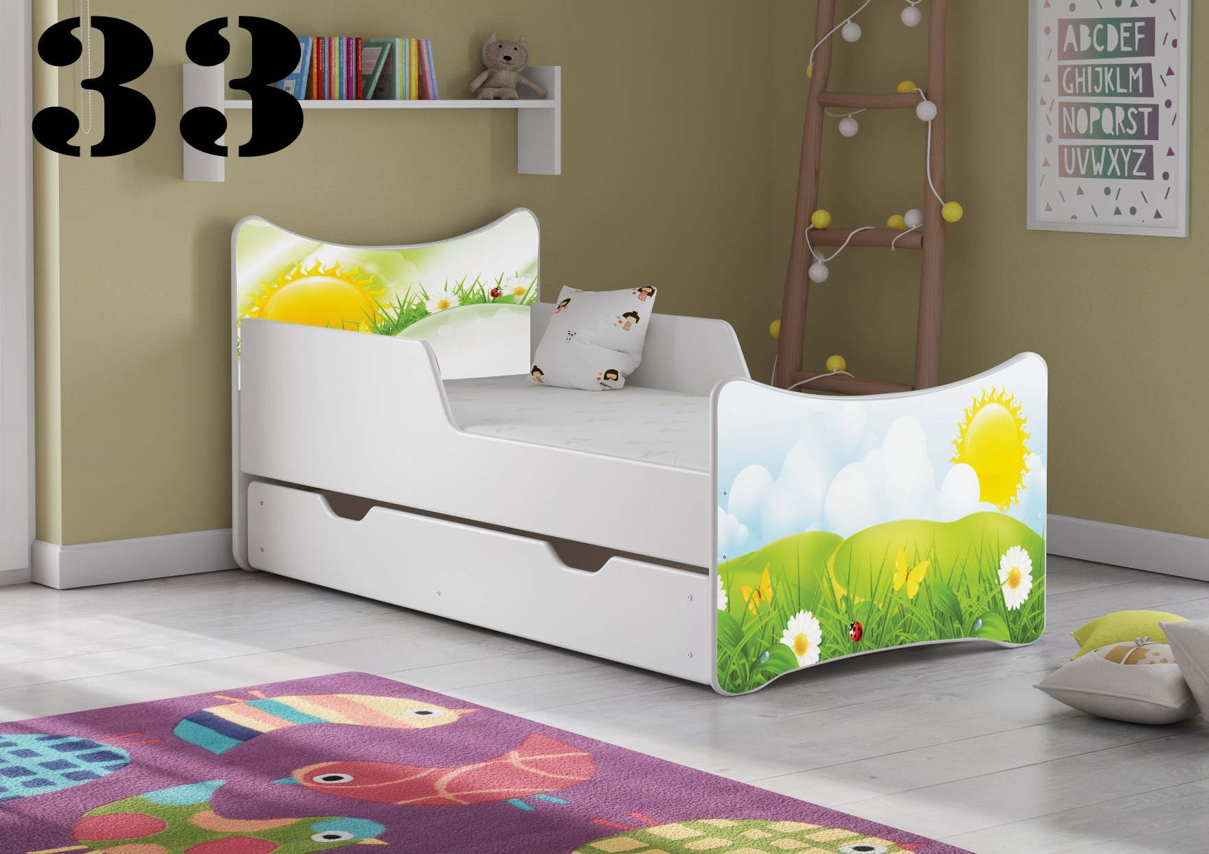Plastiko Dětská postel se šuplíky Louka - 33 - 180x90