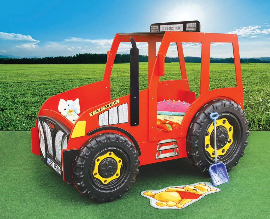Dětská postel Traktor červený 180 x 90 cm