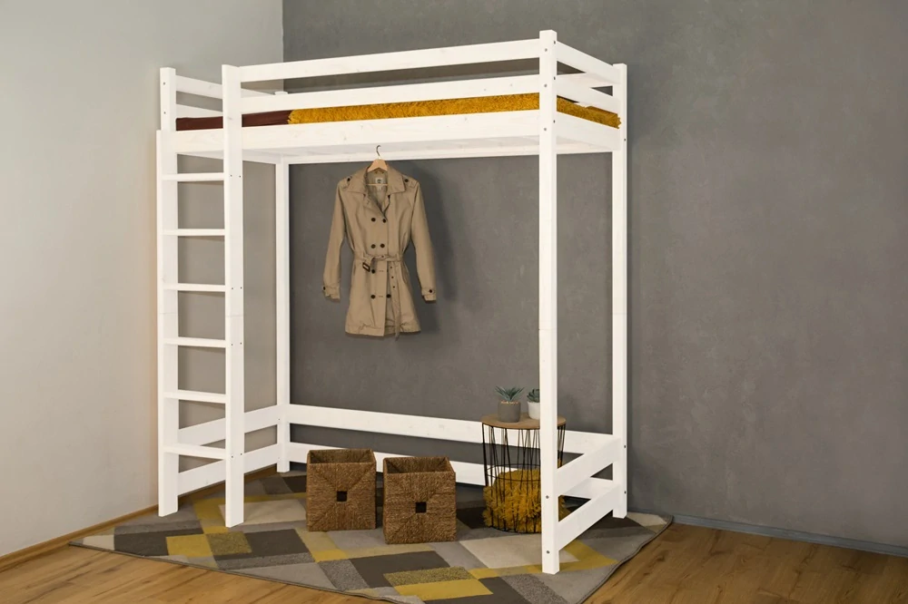 MAXIDO Dětská postel Martin - horní spaní 160 x 80 bílá - průchod 140 cm