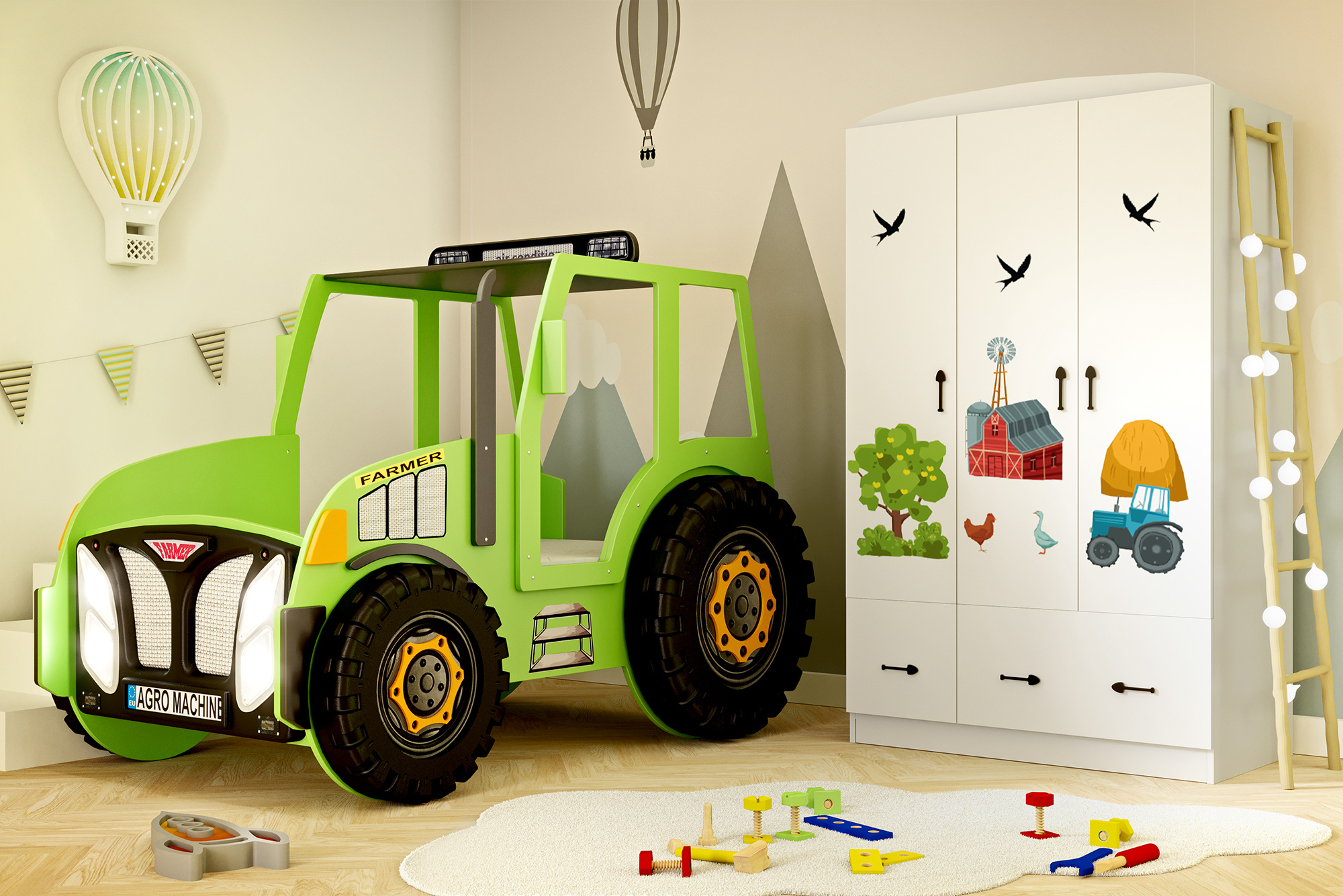 Skříň do dětdkého pokoje Farma - 3 dveř