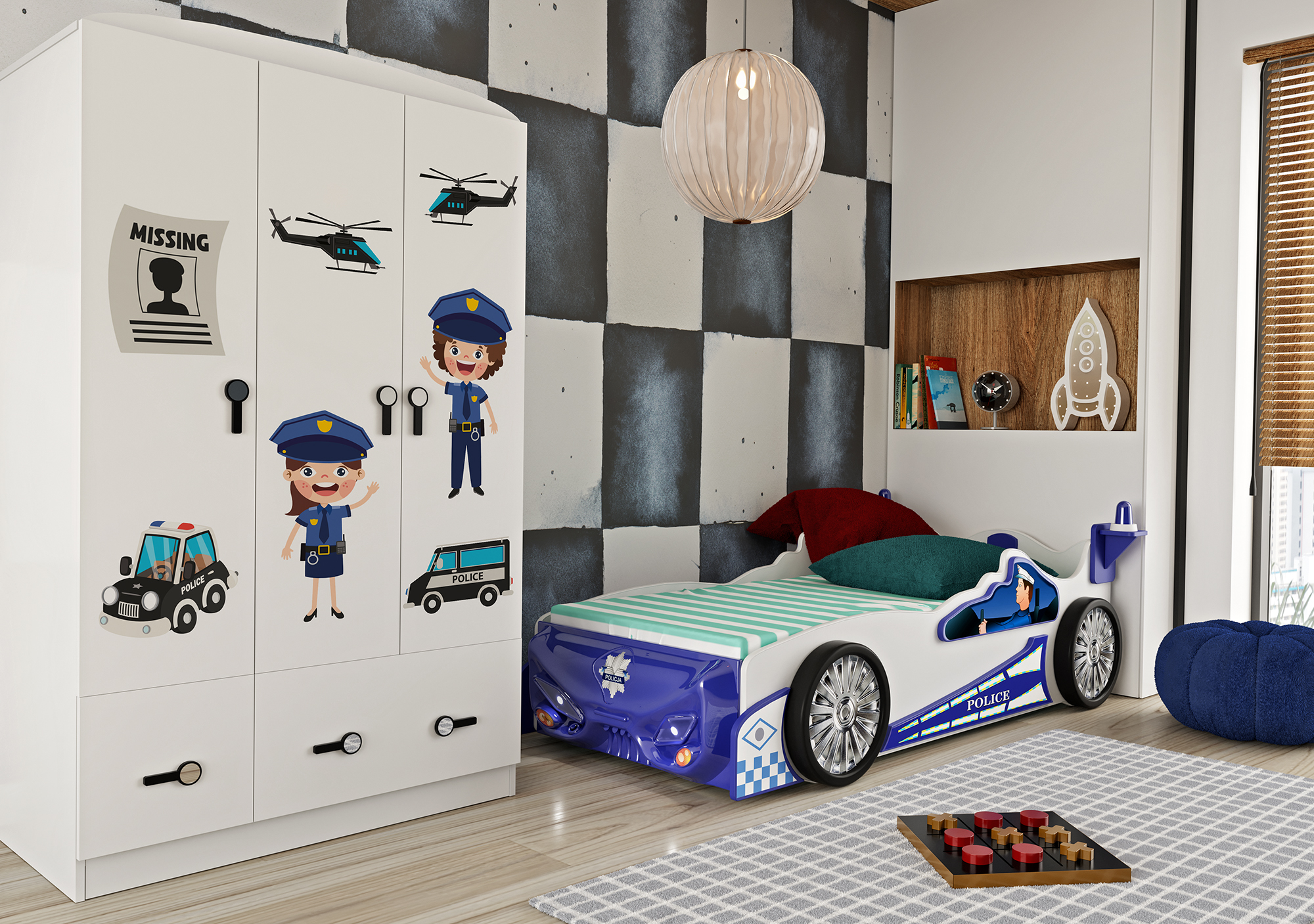 Skříň do dětdkého pokoje Policie - 3 dveř