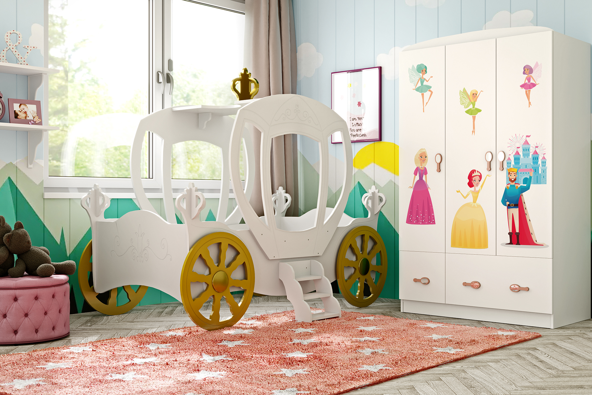 Skříň do dětdkého pokoje Princezna - 3 dveř