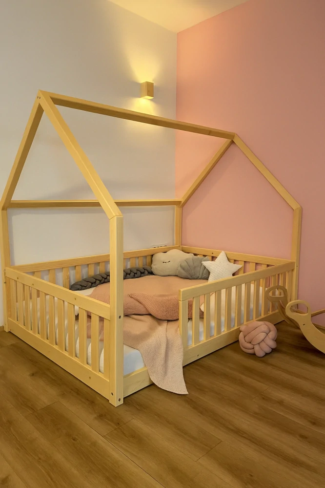 MAXIDO Dětská postel domeček Domi 160 x 80 šedá