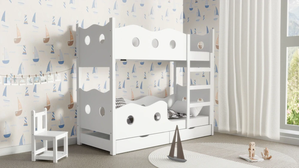 Dětská patrová postel Nemo 180 x 75 mintová