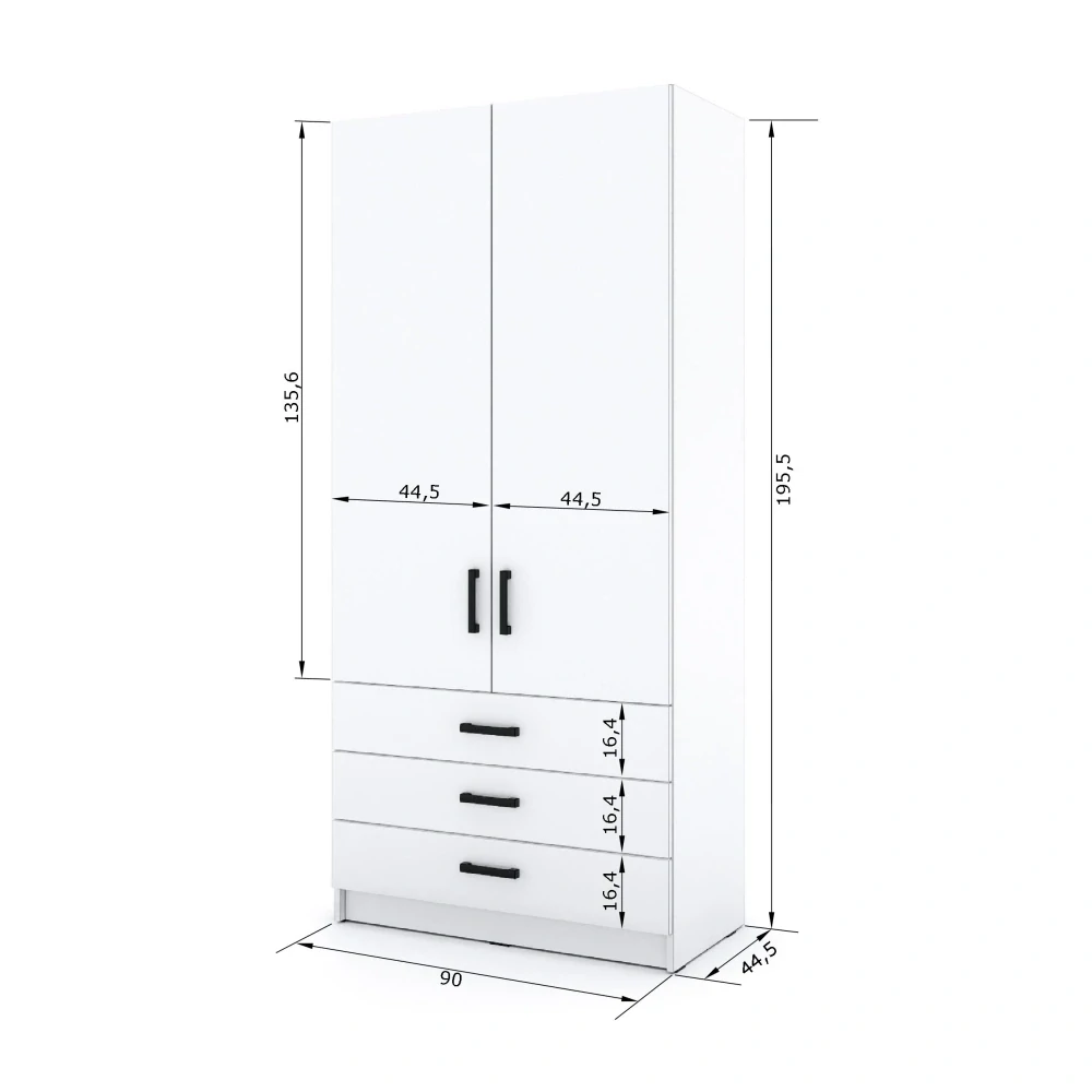 Šatní skříň Sigma 90 cm se šuplíky Kašmír - dub/dub