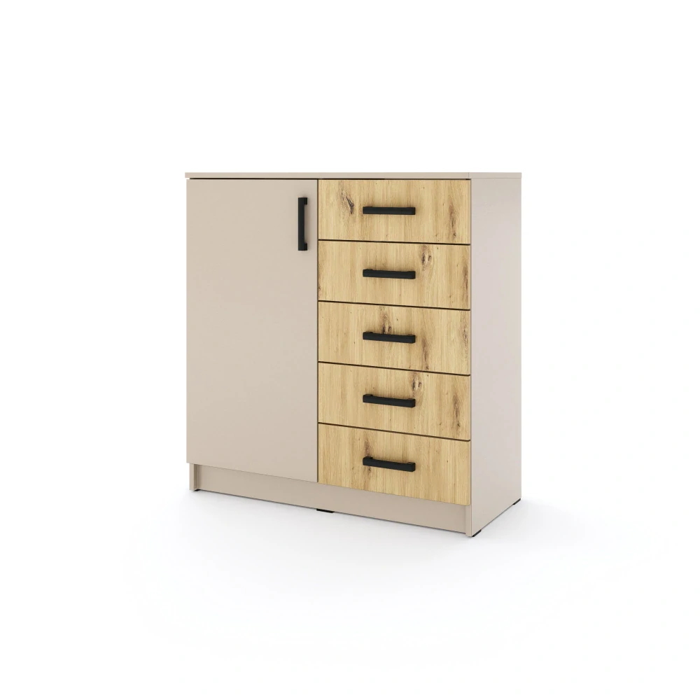 Sestava nábytku do dětského pokoje Sigma - Kašmír - kašmír/dub