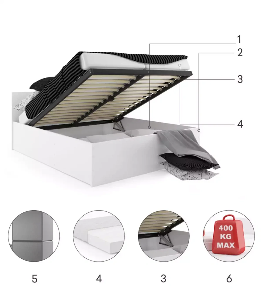 Manželská postel s vysokonou nosností  Panama + matrace