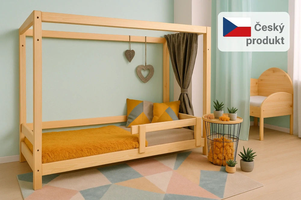 MAXIDO Dětská postel domeček Vali 160x80 přírodní