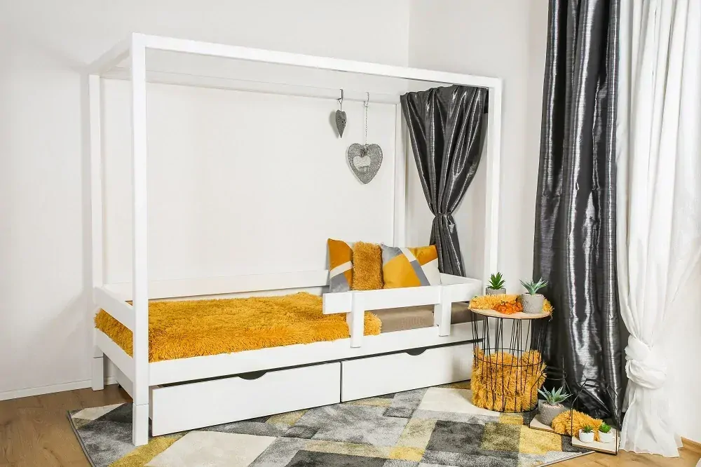MAXIDO Dětská postel domeček Vali - dva šuplíky 160x80 - Šedá