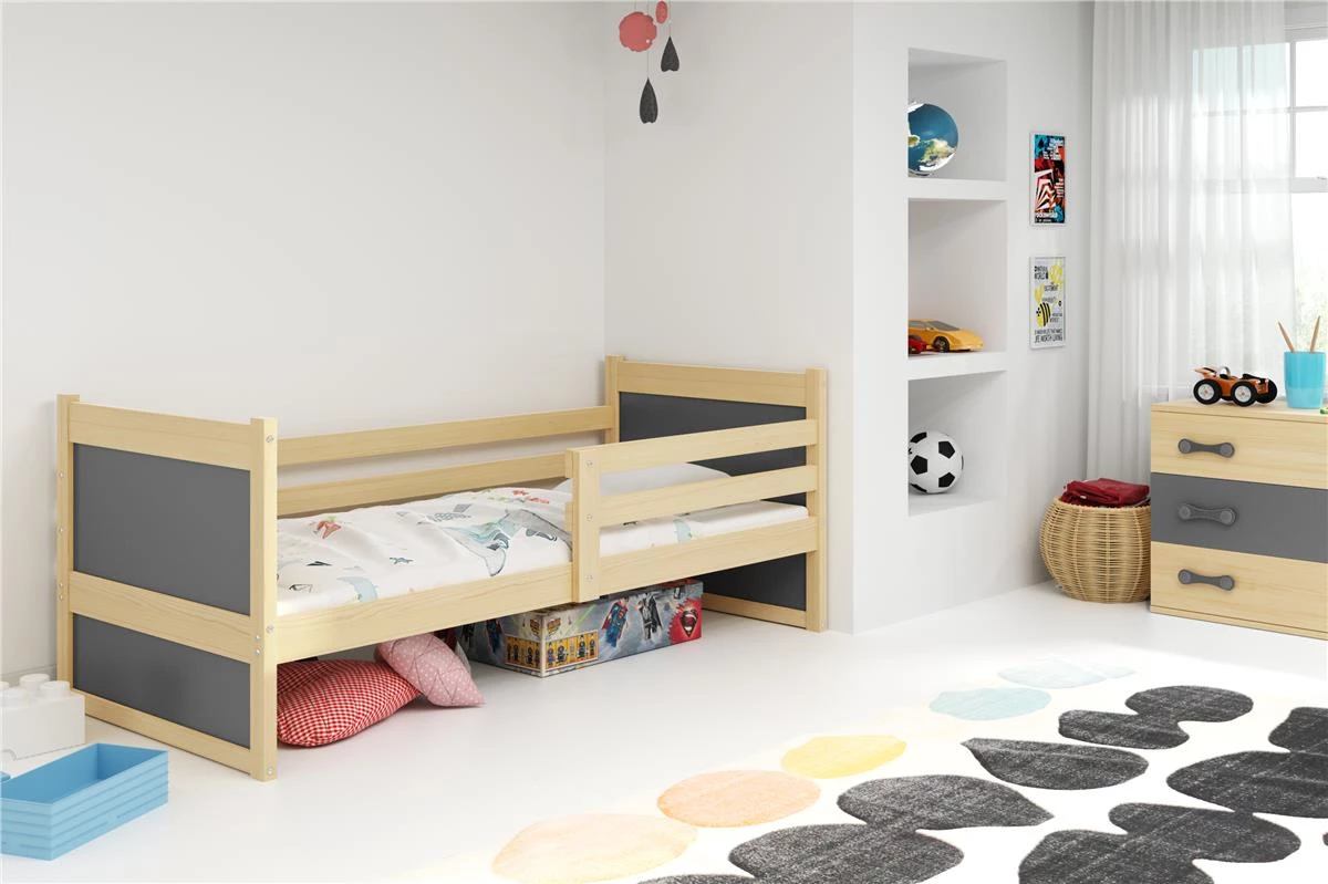 BMS Group Dětská postel Rico 1 bez šuplíku 200x90 přírodní/bílá