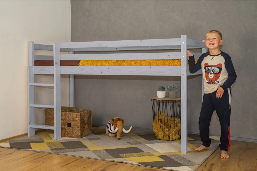 MAXIDO Vyvýšená dětská postel Martin 160 x 80 přírodní