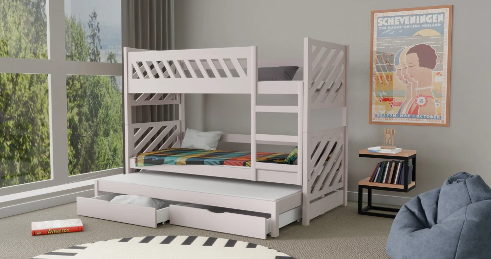 Dětská patrová postel Mateo 3 bílá 200 x 90