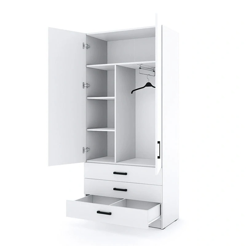 Šatní skříň Sigma 90 cm se šuplíky Bílá - bílá/dub