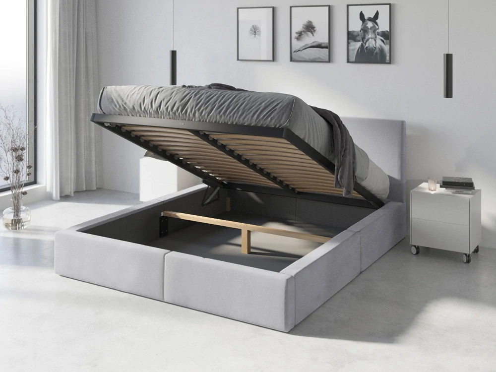 Postel se zvedacím roštem Hilton II 140 x 200 grafit | s matrací