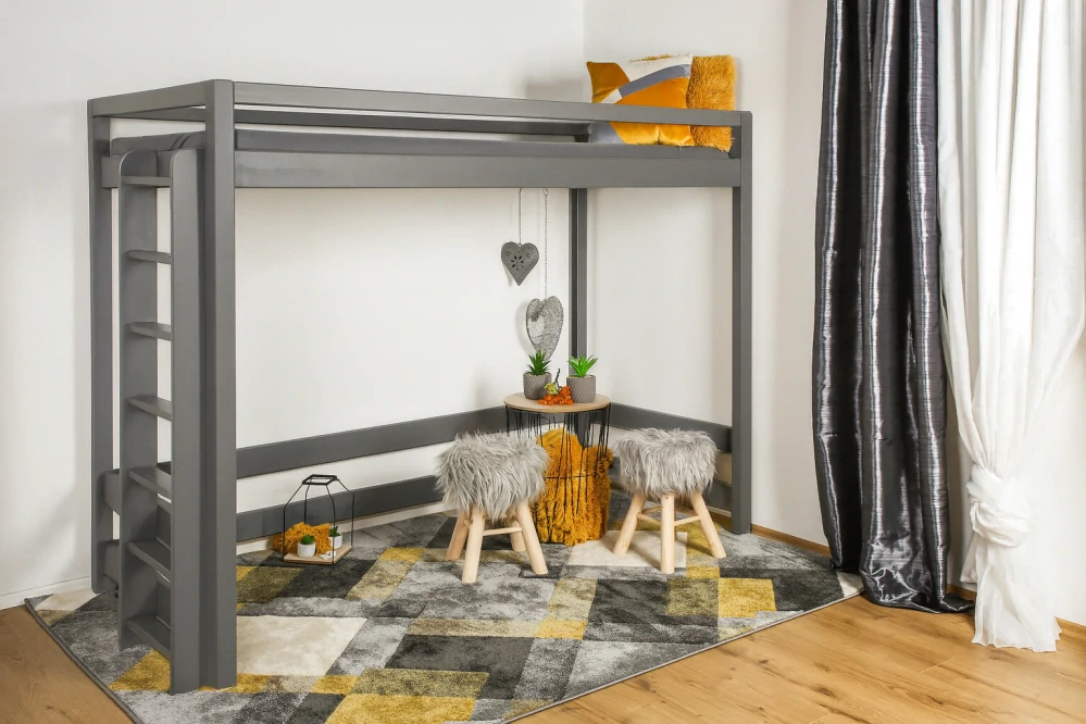 MAXIDO Dětská postel Vali - horní spaní 200x90 přírodní - průchod 160 cm