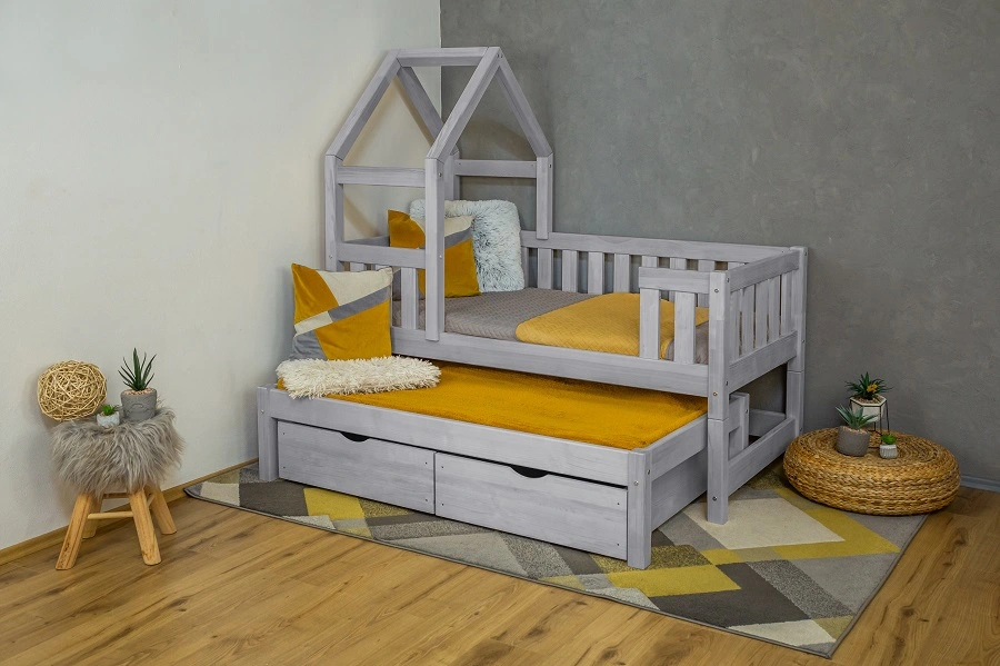 MAXIDO Podstavec s přistýlkou pod postele Maxido 160x80 přírodní