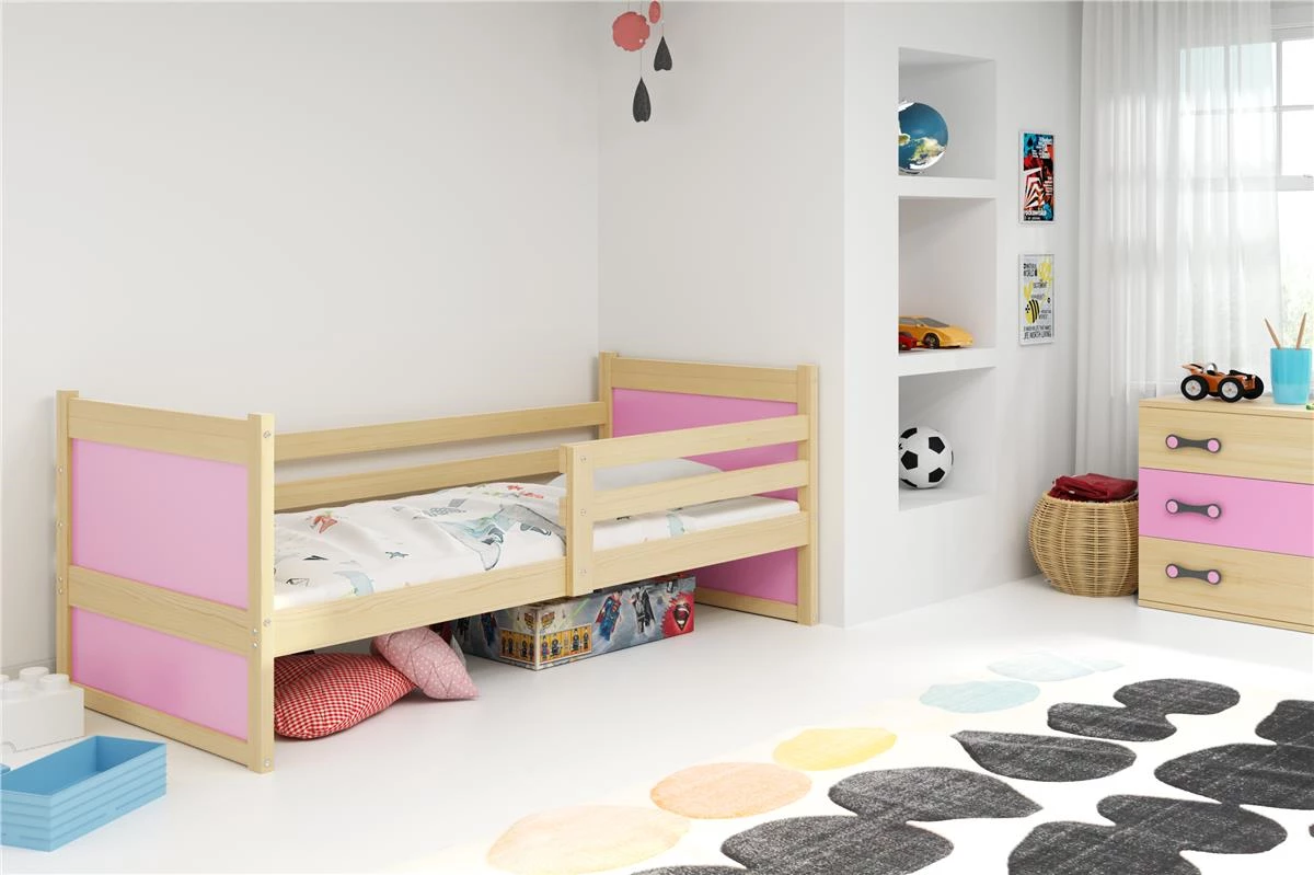 BMS Group Dětská postel Rico 1 bez šuplíku 200x90 přírodní/bílá