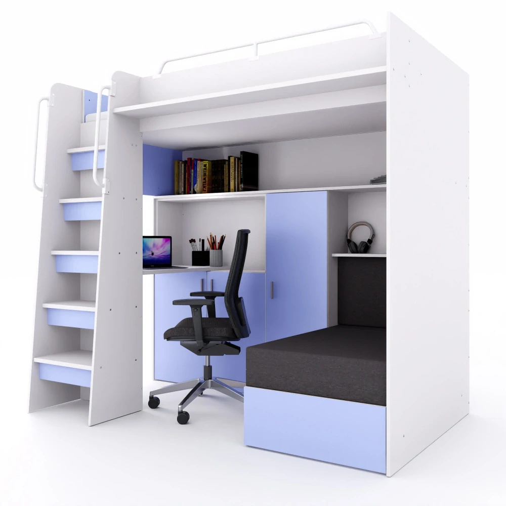 Patrová postel Jasmína 200 x 90 cm s psacím stolem - Mat