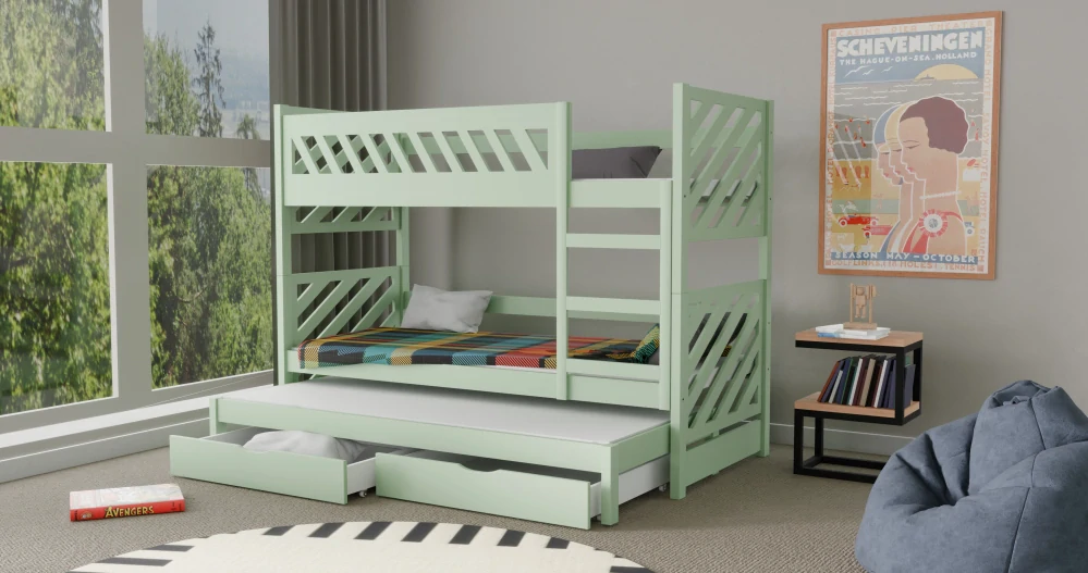 Dětská patrová postel Mateo 3 bílá 200 x 90