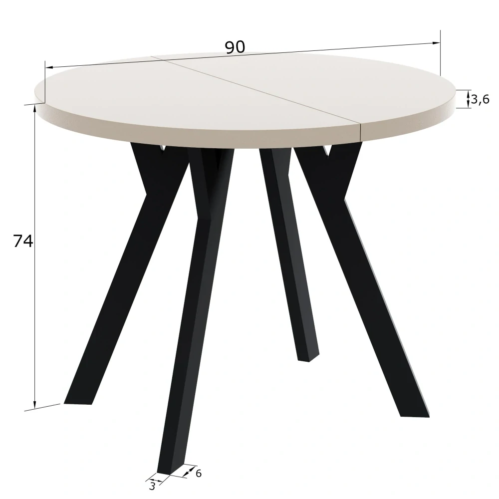Rozkládací stůl Roxi 90 cm