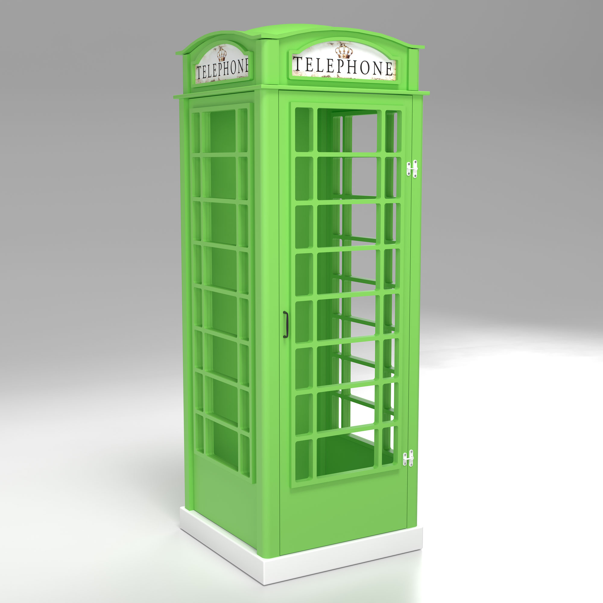 Výstavní skříň / Vitrína - Telefonni budka - bílá