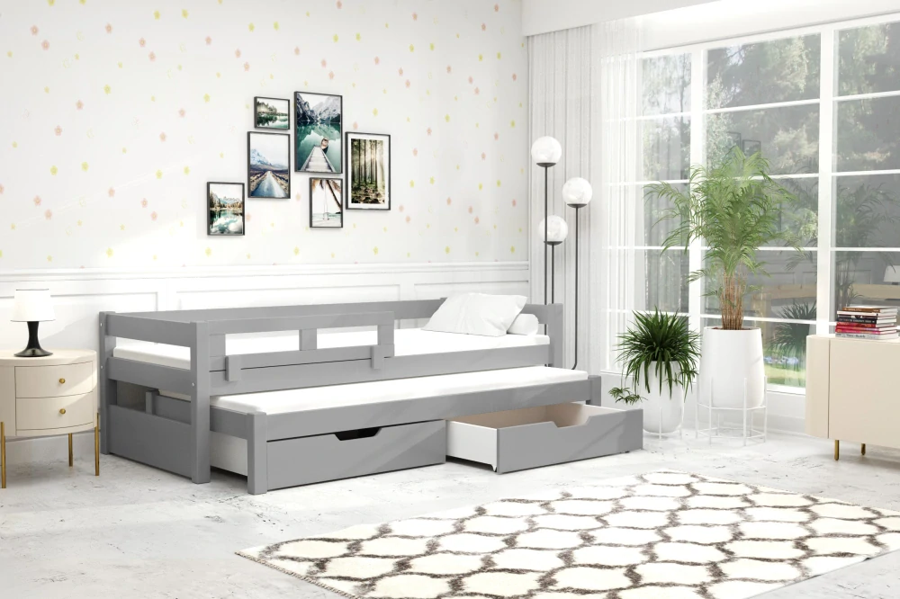 Dětská postel s přistýlkou Tomek 200 x 90 modrá