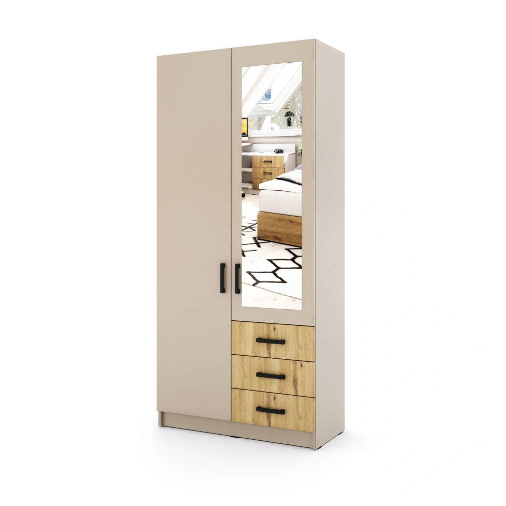 Sestava nábytku do dětského pokoje Sigma - Kašmír - kašmír/dub