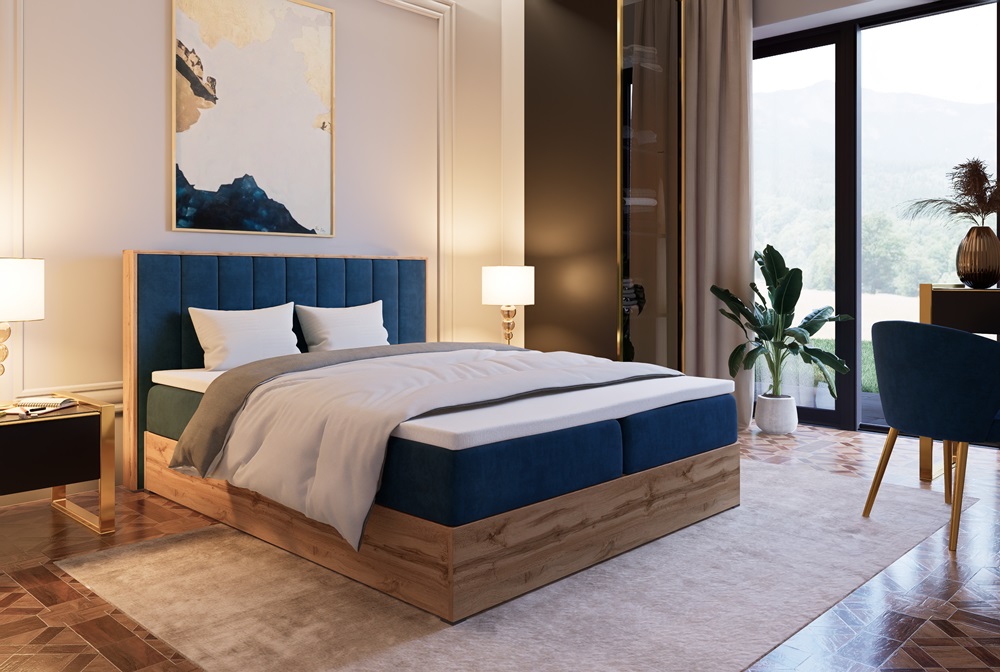 Manželská postel s úložným prostorem Leona 3 - 120 x 200 šedá | s topperem