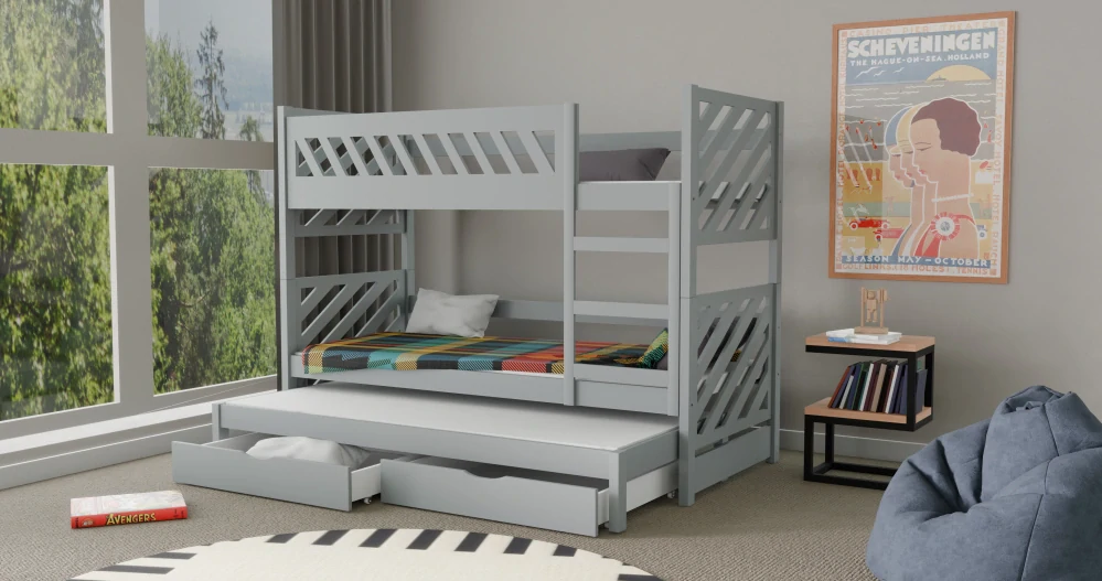 Dětská patrová postel Mateo 3 bílá 200 x 90