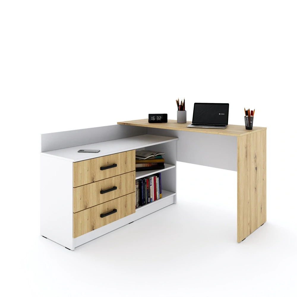 Sestava nábytku do dětského pokoje Sigma - Bílá - dub/dub