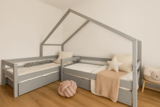 Domečková postel pro dvě děti Dita
