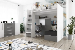 Patrová postel Jasmína 200 x 90 cm s psacím stolem - Mat