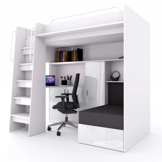 Patrová postel Jasmína 200 x 90 cm s psacím stolem - Lesk