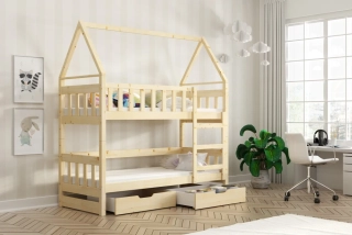 Dětská patrová postel Domeček