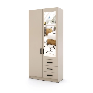 Šatní skříň Sigma 90 cm se zrcadlem Kašmír - kašmír/kašmír