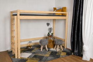 MAXIDO Dětská postel Vali - horní spaní 160x80 přírodní - průchod 130 cm